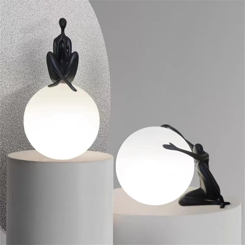 DecorBites™ Ball Holding Character Resins Lamp for Living Room Bedroom