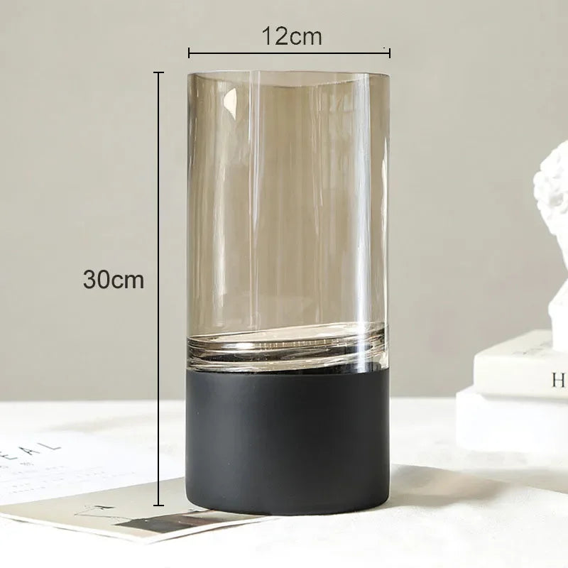 DecorBites™ Gold Glass Vase Clear Desk Decor Hydroponic Floral Arrangement Bud Flower Pot