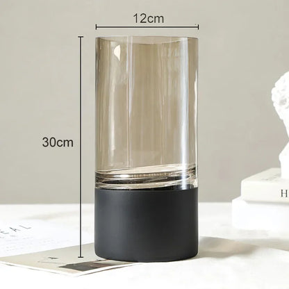 DecorBites™ Gold Glass Vase Clear Desk Decor Hydroponic Floral Arrangement Bud Flower Pot