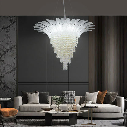 DecorBites™ Glazed Gold LED Chandelier for Living Room Clubhouse Villa