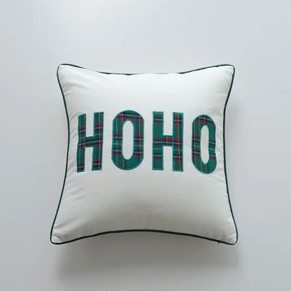 DecorBites™ Christmas Cartoon Letter Embroidered Pillow Cover Festive Sofa Cushion