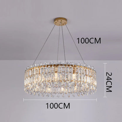 DecorBites™ Crystal Chandelier: Luxury Living Room & Bedroom Pendant Light | Elegant Ceiling Lamp