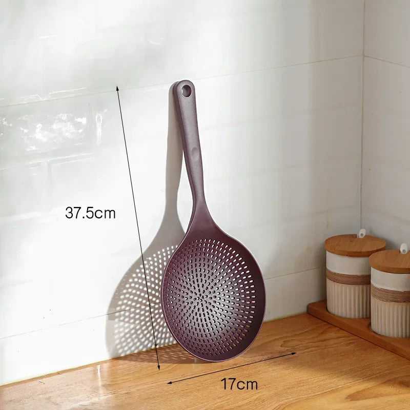 Juego de Cocina Decorbites™: Colador, Cuchara para Fideos, Cuchara de Mango Largo, Sartén Antiadherente - 4 piezas