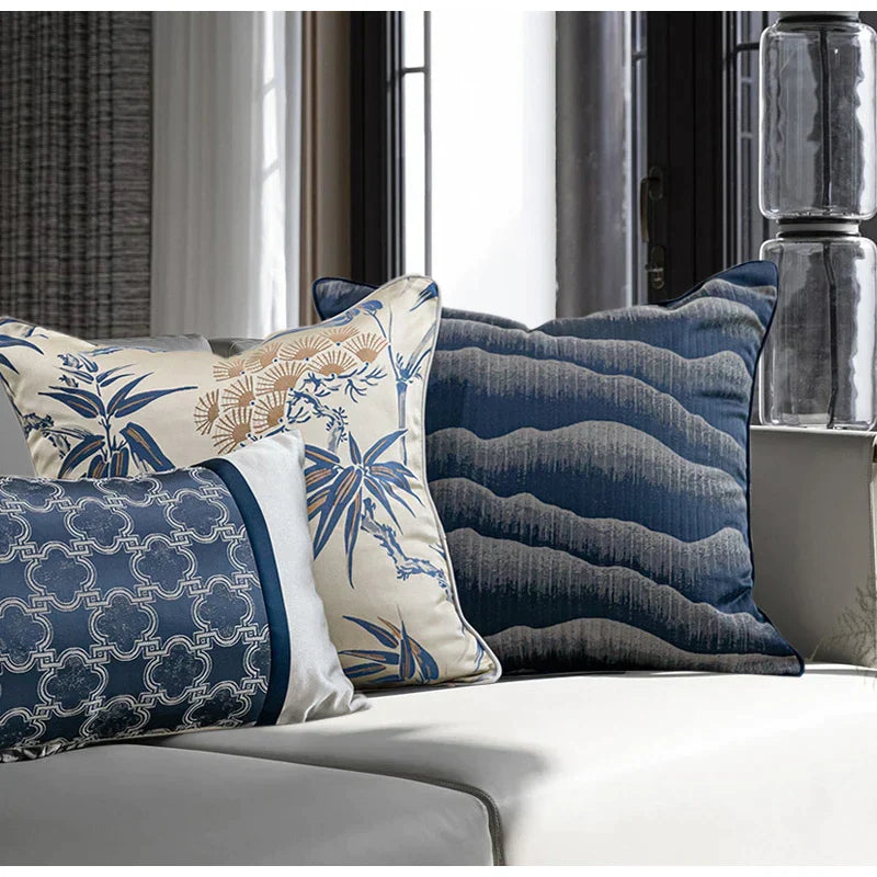 DecorBites™ Chinoiserie Decor Throw Pillow Cover 45x45cm for Living Room Bedroom