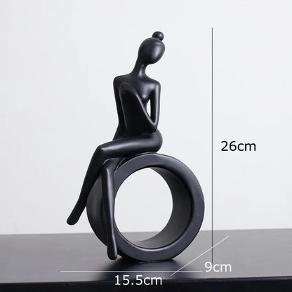 Escultura de figuras abstractas, minimalismo moderno, decoración de habitaciones, artesanías, estética DecorBites™