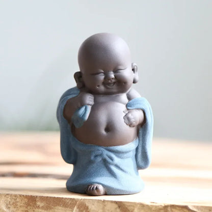 DecorBites™ Ceramic Maitreya Buddha Statue Tea Sculpture Figurine Craft Display Ornament