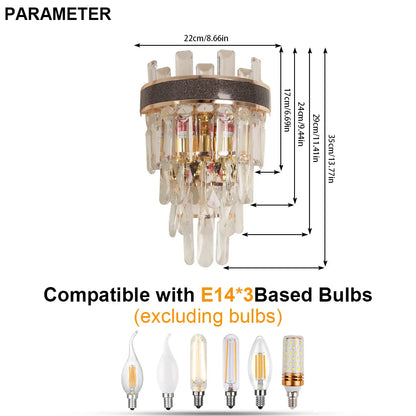 Lámpara de pared LED de cristal DecorBites™ Diseño moderno y elegante para sala de estar y dormitorio