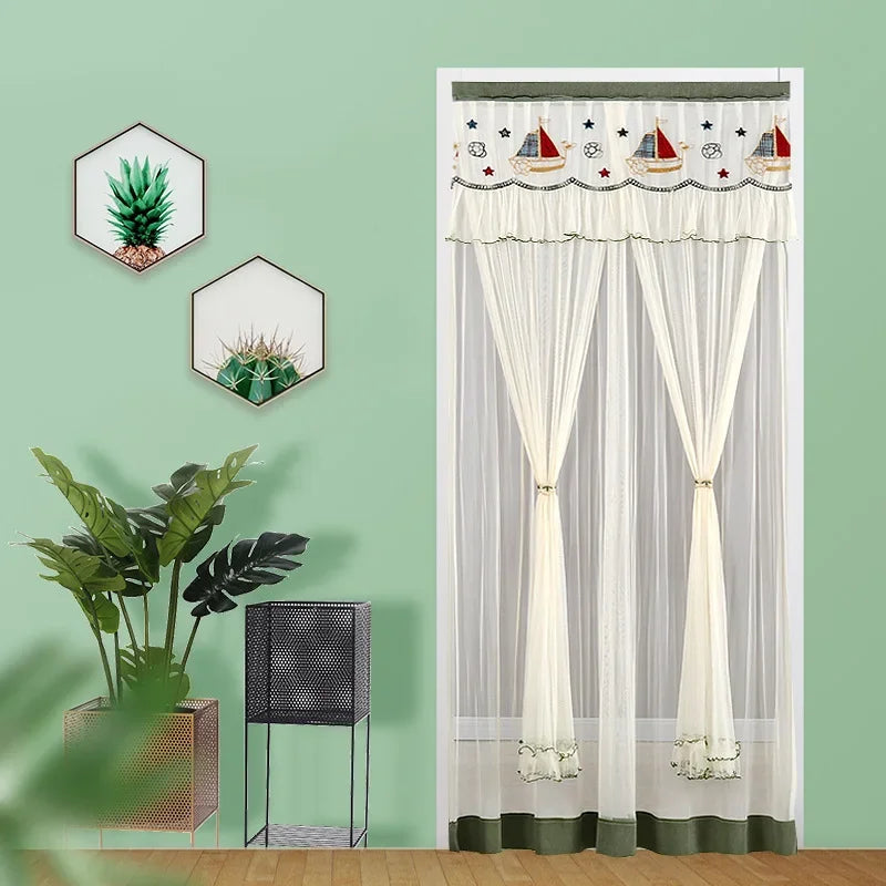 Lace Embroider Door Curtain