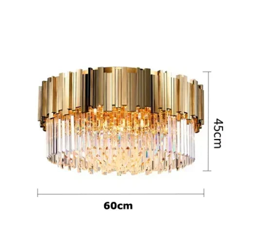 DecorBites™ Golden Crystal Ceiling Light for Modern Living Room and Dining Room