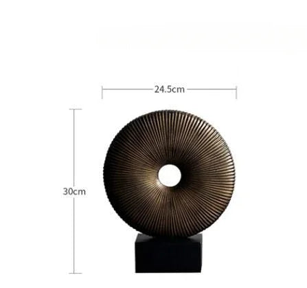 Anillo Dorado Redondo de Trabajo Abierto Decorbites™ - Escultura Decorativa para el Hogar de Figuras Huecas