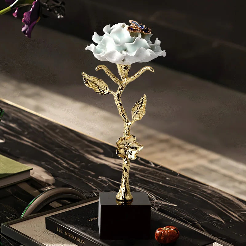 DecorBites™ Crystal Rose Decor, Light Luxury Gifts, TV & Wine Cabinet Decor, Office Ornaments.