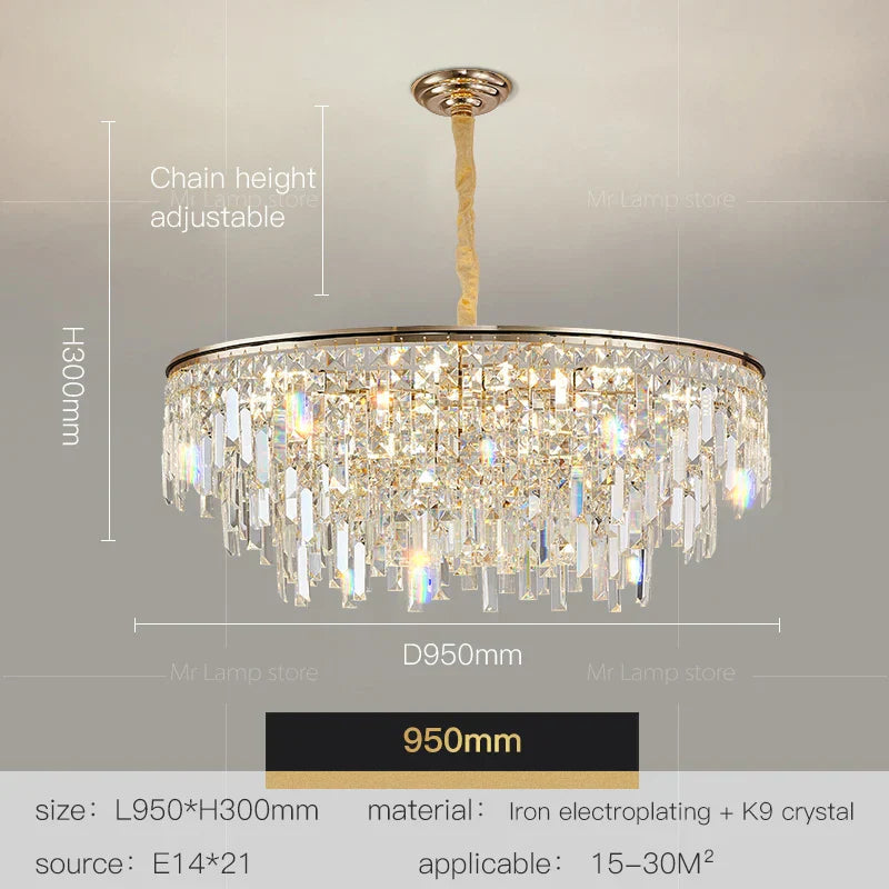 DecorBites™ Crystal LED Chandelier for Living Room, Dining & Bedroom - High-end Luxury Lighting