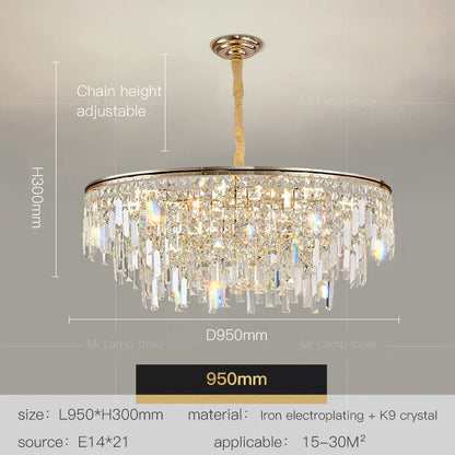 DecorBites™ Crystal LED Chandelier for Living Room, Dining & Bedroom - High-end Luxury Lighting