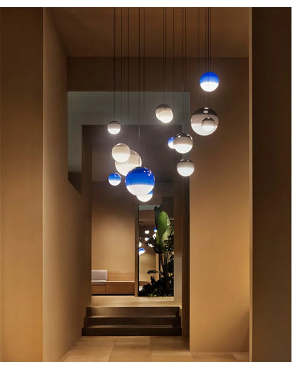 Nordische Minimalistische Farbverlauf-Glas-Kuppel-Hängeleuchten Restaurant Café Kinderzimmer Schaufenster-Dekoration LED-Licht