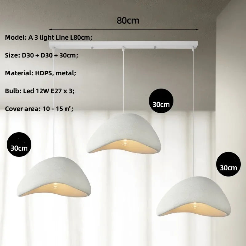 Lámpara de araña LED Wabi Sabi de DecorBites™: Lámpara colgante moderna y minimalista para el hogar, el comedor y la sala de estar.