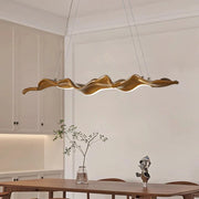 Wood Leaf Pendant Light 130cm Remote Dimming
