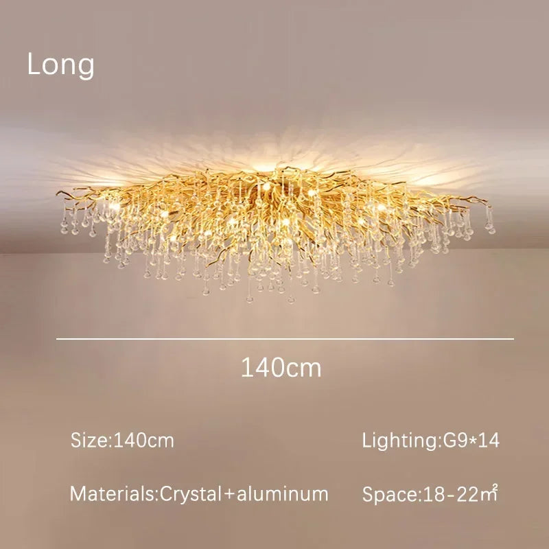 DecorBites™ Crystal Branch Chandelier | Indoor Luxury Gloss Light for Living & Dining Room
