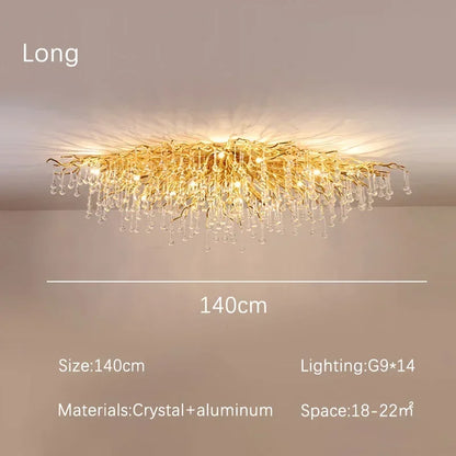DecorBites™ Crystal Branch Chandelier | Indoor Luxury Gloss Light for Living & Dining Room