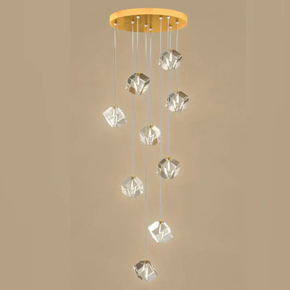 DecorBites™ Crystal LED Chandelier for Staircase: Luxury Indoor Stair Lighting Fixture