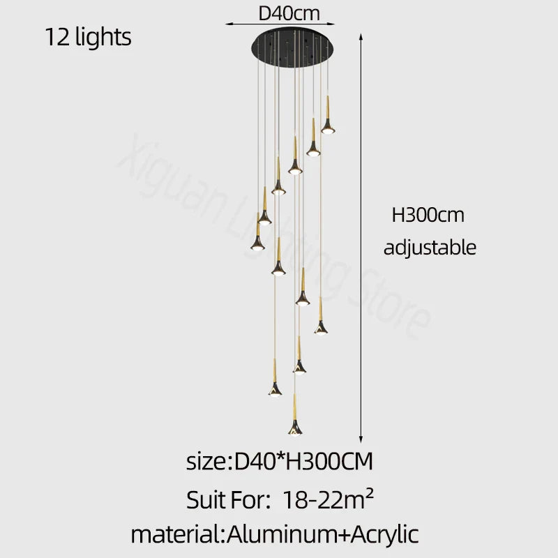 DecorBites™ Elegant Horn-Shaped Chandelier for Living Room and Bedroom