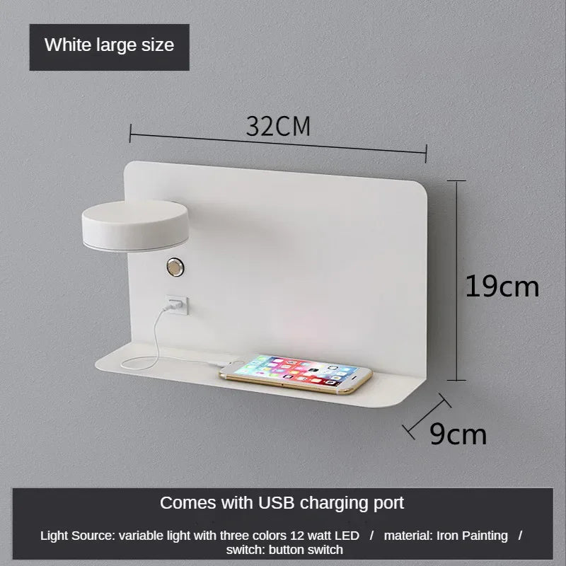 DecorBites™ LED Shelf Wall Lamp with USB Charging Port & Switch
