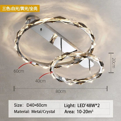 DecorBites™ Crystal Ring Chandelier: Modern Dimmable LED Ceiling Fixture