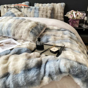 Gradient Faux Fur Bedding Set