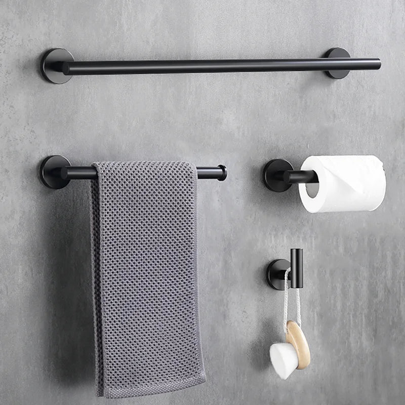 DecorBites™ Brushed Gold Bathroom Accessories Set Hand Towel Bar Rack Toilet Paper Holder