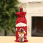 Christmas Santa Knitted Wine Bottle Case Elk Snowman Red Wine Champagne Bottle Cloth 2024 Merry Christmas Decor Happy New Year