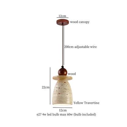 Lámpara colgante LED DecorBites™ Columnar Stone - Travertino amarillo - Minimalismo nórdico