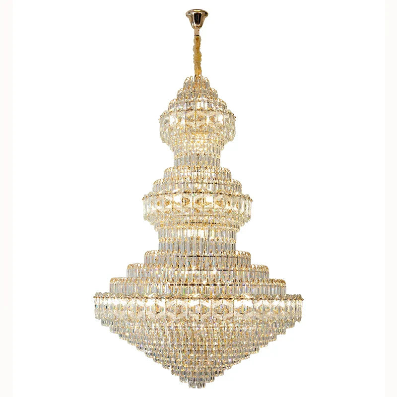 DecorBites™ Crystal Chandelier: Luxury High School High-End Living Room Light Fixture