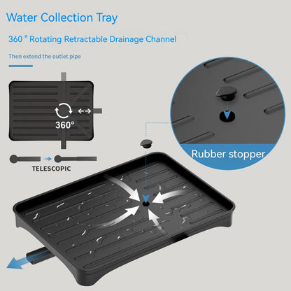 DecorBites™ Kitchen Utensil Drainer Rack with Chopstick Cage and Drainboard