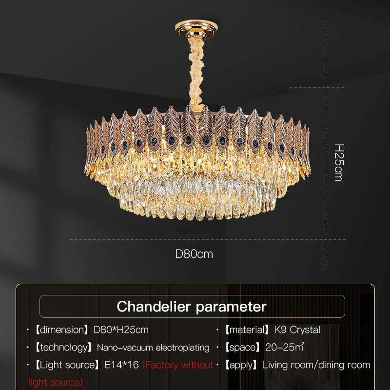 DecorBites™ Crystal Chandelier: Elegant Post-Modern Living Room & Bedroom Lighting