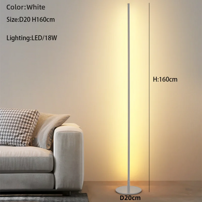 Lámpara de pie LED DecorBites™ de 15 W, de aluminio y hierro pintado en blanco y negro, ideal para sala de estar o dormitorio.