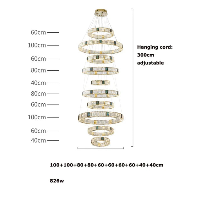 DecorBites™ Golden LED Ring Chandelier for Modern Luxury Living and Dining Spaces