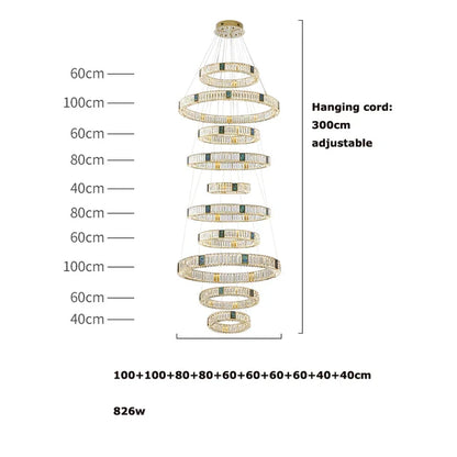 DecorBites™ Golden LED Ring Chandelier for Modern Luxury Living and Dining Spaces