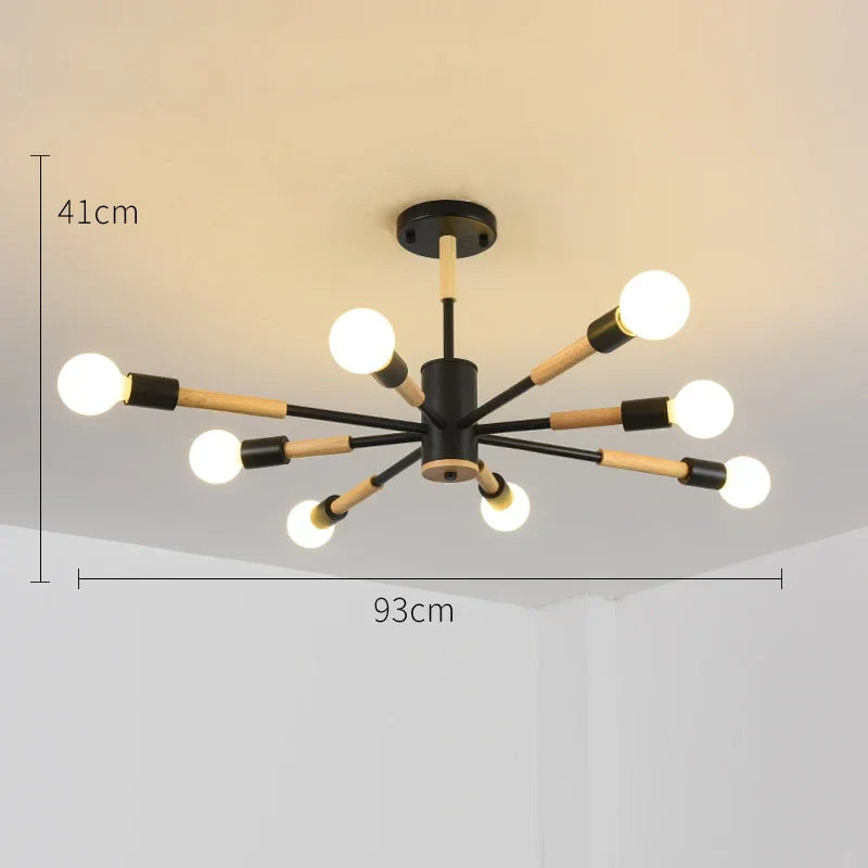 DecorBites™ LED Ceiling Lights with Wooden Lampshades for Modern Livingroom and Bedroom