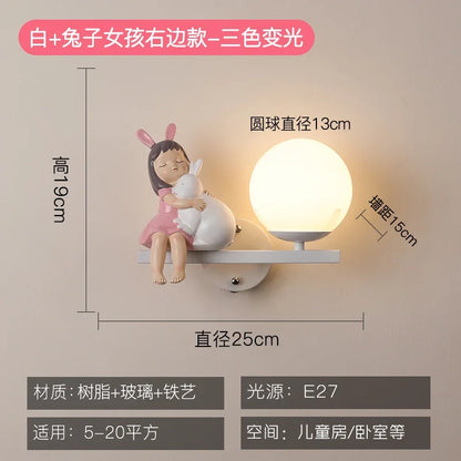 DecorBites™ Children's Room Bedside Lamp: Creative Cartoon Eye Protection Led Wall Art Sconce