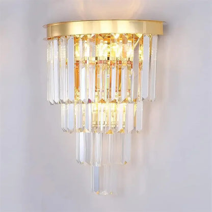 DecorBites™ Crystal Gold Black LED Chandelier - Multi-Storey Modern Round Pendant Lamp