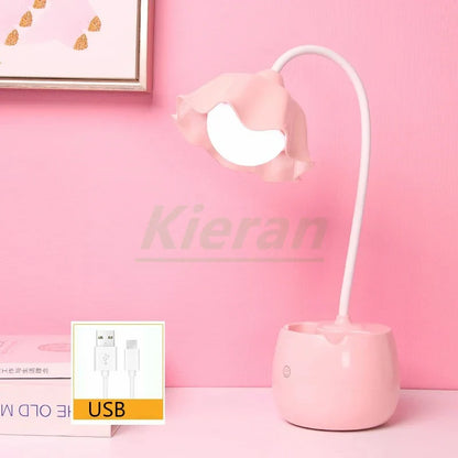 Lámpara de pie Lotus de DecorBites™: Lámpara de escritorio LED moderna para dormitorio, estudio o sala de estar