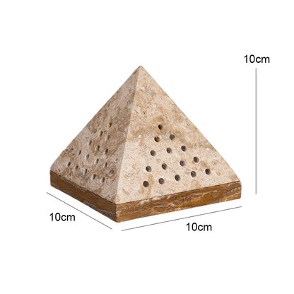 DecorBites™ Beige Travertine Marble Mubkhar Bakhoor Incense Holder Oud Burner