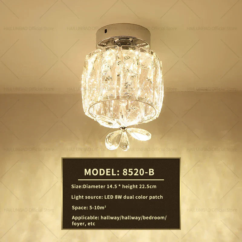 DecorBites™ Elegant Crystal Ceiling Light for Entryway, Stairs, and Hallway