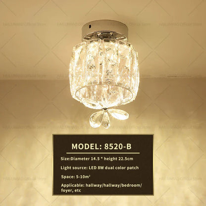 DecorBites™ Elegant Crystal Ceiling Light for Entryway, Stairs, and Hallway
