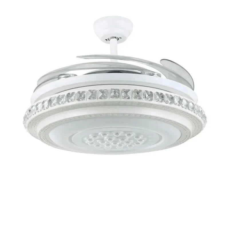 DecorBites™ Crystal Chandeliers Ceiling Fans with Invisible Ceiling Fan Light, Remote Control, 6 Speeds