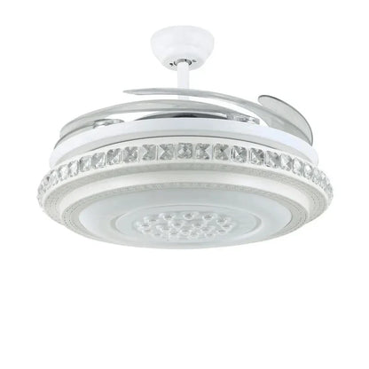 DecorBites™ Crystal Chandeliers Ceiling Fans with Invisible Ceiling Fan Light, Remote Control, 6 Speeds