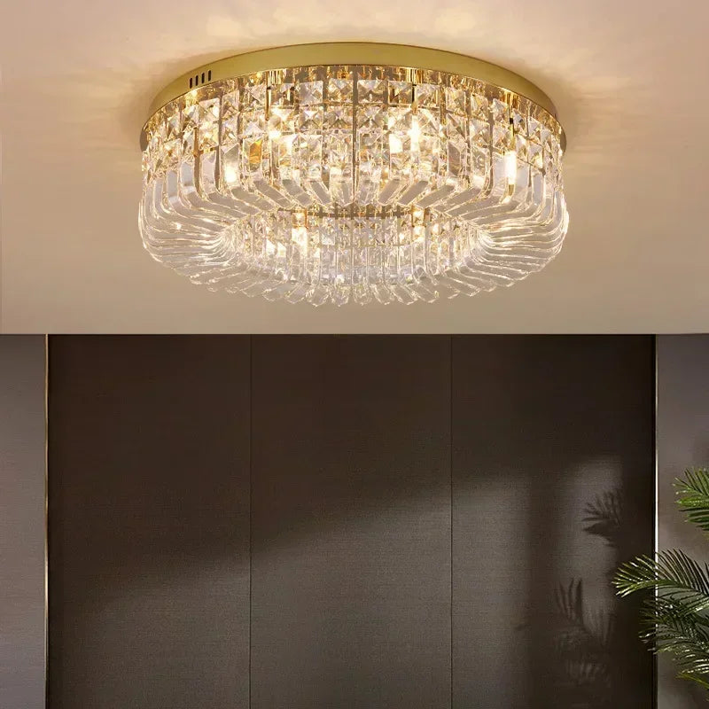 Lámpara de Araña de Colgante de Cristal Dorado Decorbites™ para Iluminación de Comedor Moderno