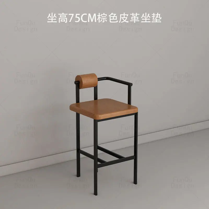 Silla de bar estilo industrial DecorBites™: Taburete alto para el hogar y la recepción, diseño nórdico