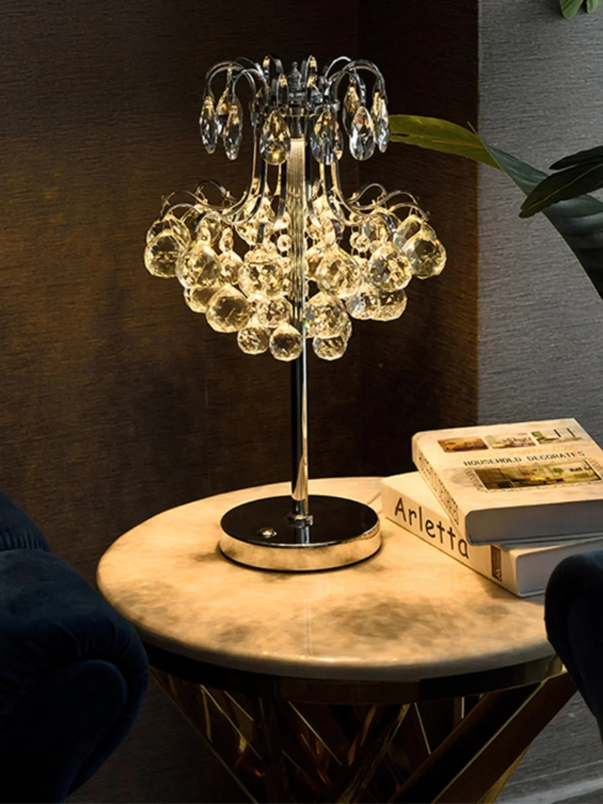 DecorBites™ Crystal Table Lamp: Nordic Luxury LED Touch Dimming, Modern Bedroom Bedside Lighting