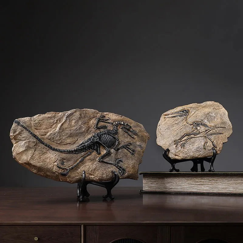 DecorBites™ Dinosaur Fossil Resin Craft Figurine | Home Office Sculpture Decoration