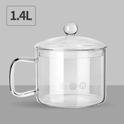 DecorBites™ Glass Salad Bowl with Lid, Large Capacity, Creative Design